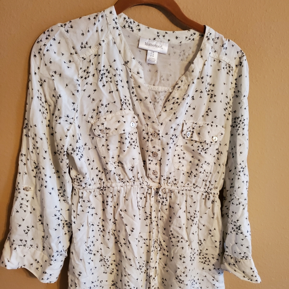 Soft maternity blouse, nursing friendly